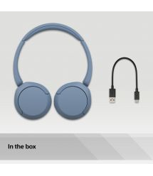 Sony Наушники On-ear WH-CH520 BT 5.2, SBC, AAC, Wireless, Mic, Синий