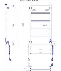 Mario Полотенцесушитель Классик F НР-I 800х430-75мм , с таймером-регулятором, хром