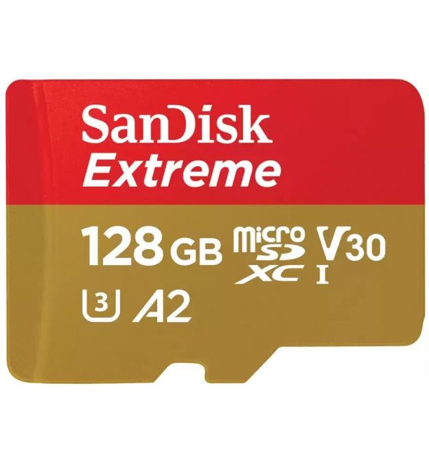 Карта памяти SanDisk 128GB microSDXC C10 UHS-I U3 R190/W90MB/s Extreme V30