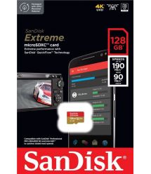 Карта памяти SanDisk 128GB microSDXC C10 UHS-I U3 R190/W90MB/s Extreme V30