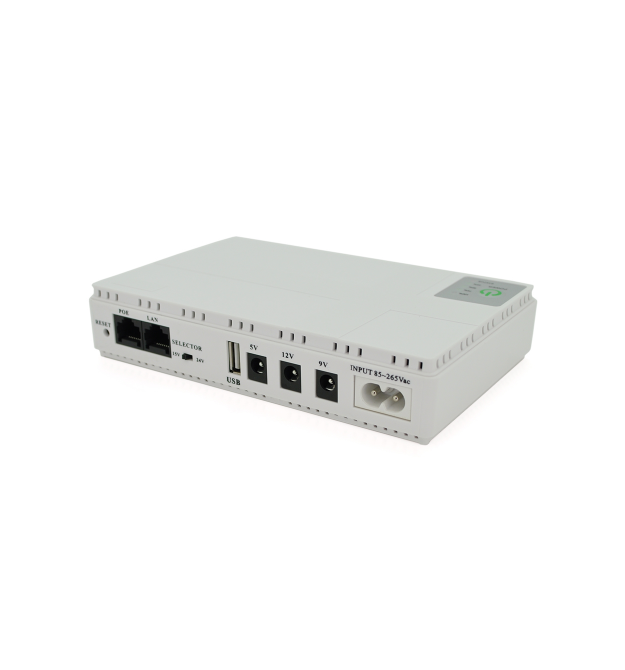 ДБЖ UPS-18W DC1018P для роутерів - комутаторів - PON - POE-430, 5 - - 9 - 12V, 1A, 4*18650 (2600MAh), White, BOX
