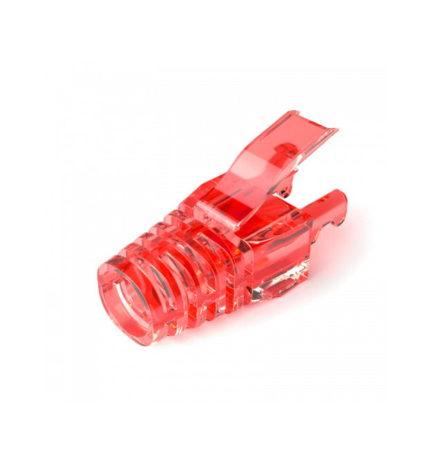 Ковпачок ізолюючий PiPo RJ-45 Cat.5 - Cat.6 (100 шт - уп.), Transparent-red