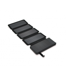 Power bank 12000 mAh Solar, ударо захищений прогумований корпус, Black