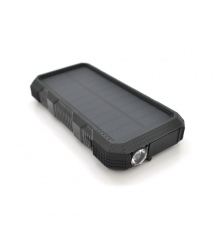 Power bank 20000 mAh Solar, Flashlight, Black