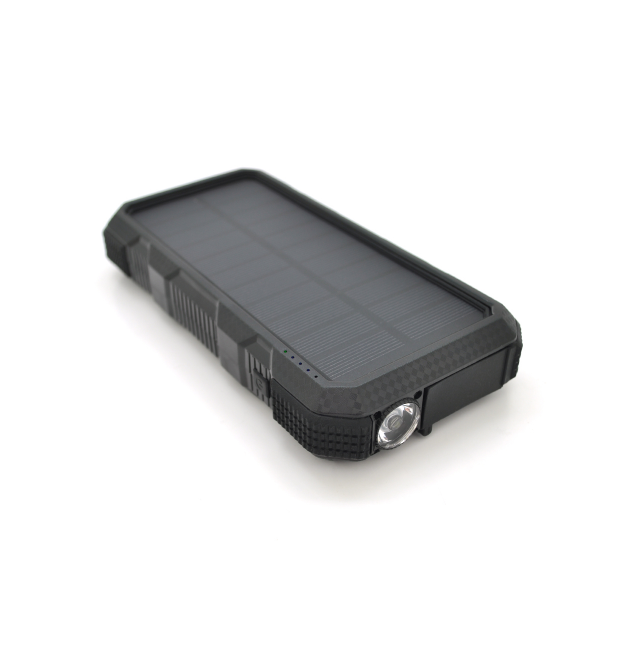 Power bank 20000 mAh Solar, Flashlight, Black