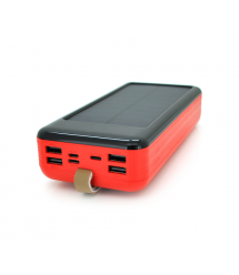 Power bank KKD-6W 60000 mAh Solar, flashlight, Input: 5V - 2.1A(MicroUSB, TypeC, Lightning), Output: 5V - 2.1A(4xUSB), plastic,