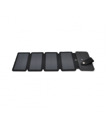 Solar panel 4 Foldings, built-in microUSB cable, Output: 5 - 1 А(USB), plastic, Black, Corton box