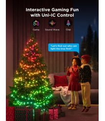 Govee Гирлянда Smart LED H70C1 Christmas Light RGB, IP65, 10м, кабель прозрачный