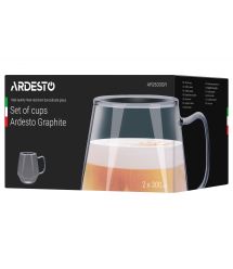 Набор чашек ARDESTO AR2630GR Graphite, 300 мл, 2 ед., боросиликатное стекло