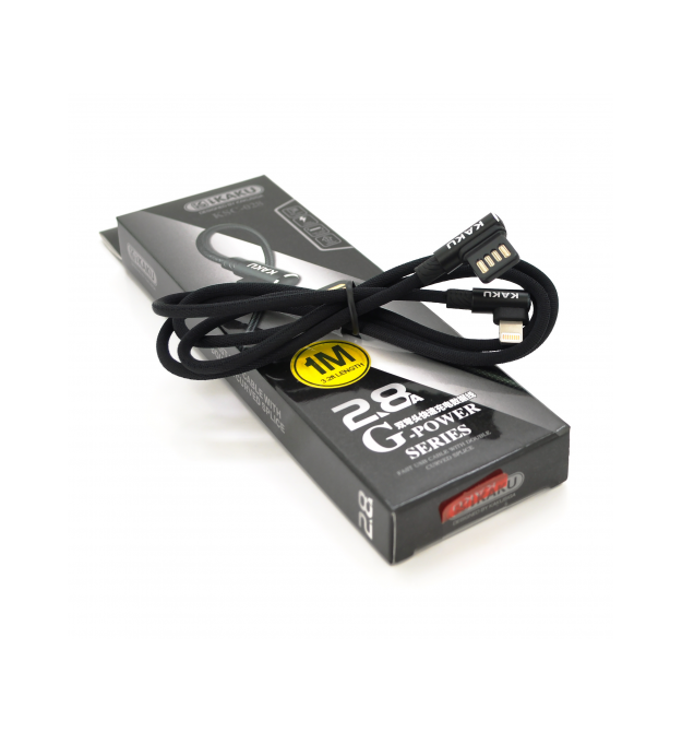 Кабель iKAKU KSC-028 JINDIAN charging data cable for iphone, Black, длина 1м, 2.4A, BOX