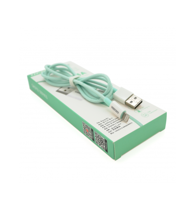 Кабель iKAKU KSC-723 GAOFEI smart charging cable for iphone, Green, длина 1м, 2.4A, BOX