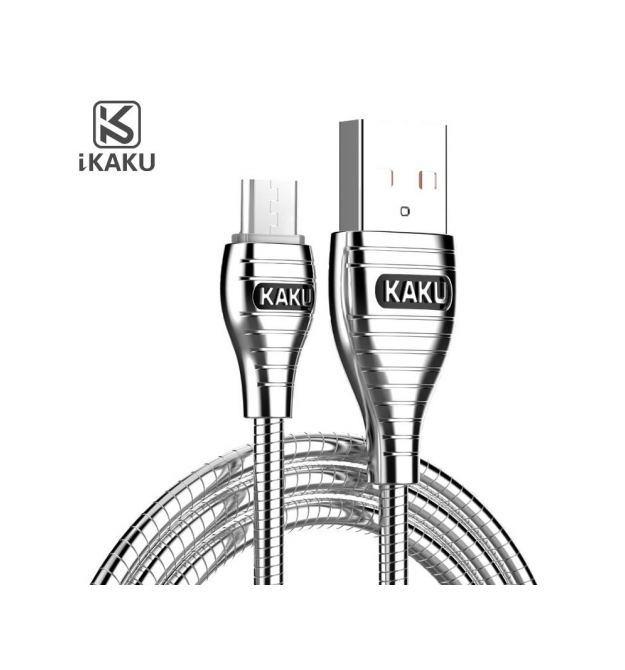 Кабель iKAKU ALLOY series for mirco, Silver, длина 1м, 2.8A, BOX