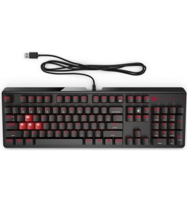 HP Клавиатура механическая OMEN Encoder, 104key, Cherry MX Brown, USB-A, EN/RU, LED, чорний