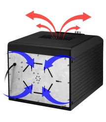 Sencor Сушка для продуктов, 500Вт, поддонов -6x2см, диаметр-33см, макс-70°С, сетка для ягод, металл, пластик, черный