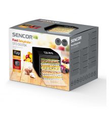 Sencor Сушка для продуктов, 500Вт, поддонов -6x2см, диаметр-33см, макс-70°С, сетка для ягод, металл, пластик, черный