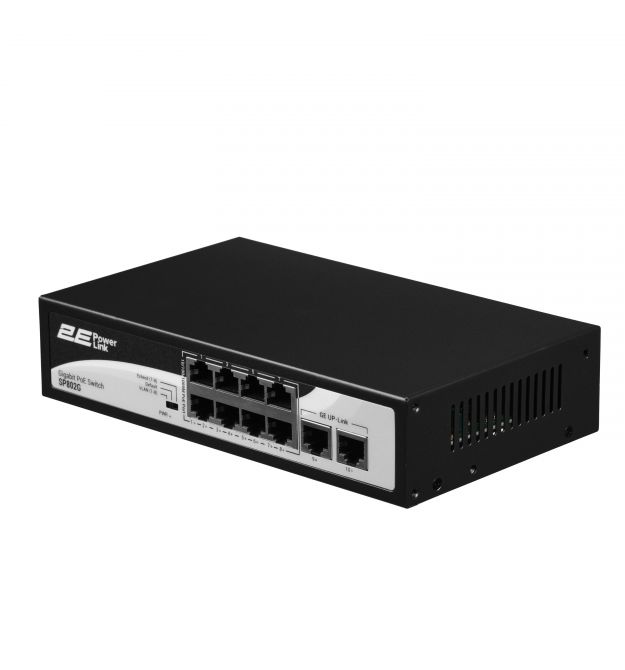 Комутатор 2E PowerLink SP802G 10xGE (8xGE PoE, 2xGE Uplink, 120W), некерований