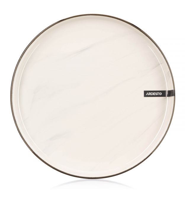 Тарілка обідня ARDESTO Marmo AR2927MRB, 27 см, бежева, кераміка