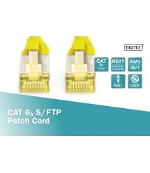 Патч-корд Digitus CAT 6a S-FTP, 1м, AWG 26/7, Cu, LSZH, жовтий