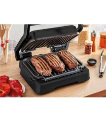 Tefal Гриль прижимной OptiGrill 2в1 Black, 2100Вт, темп. режимов-4, съёмные пластины, металл, черный