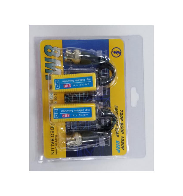 Пассивный приемопередатчик видеосигнала 8MP AHD - CVI - TV - CVBS, 720P - 960P - 1080P - 300 - 200 метров, пружинные зажимы