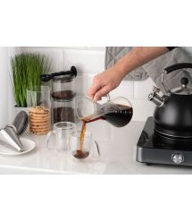 Кемекс для заварювання кави ARDESTO з фільтром Black Mars, 600 мл, боросилікатне скло