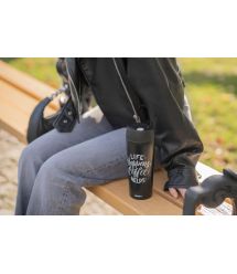 Термокухоль ARDESTO Coffee Time 450 мл, нержавіюча сталь, чорний