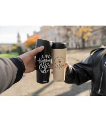 Термокухоль ARDESTO Coffee Time 450 мл, нержавіюча сталь, чорний