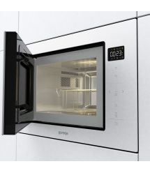 Микроволновая печь Gorenje встраиваемая, 25л, электр. управл., 900Вт, гриль, дисплей, приготовление на нескольких уровнях, белый