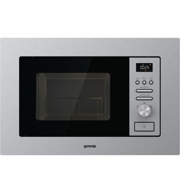 Піч мікрохвильова Gorenje, вбудовувана, 20л, 800Вт, гриль, дисплей, нерж