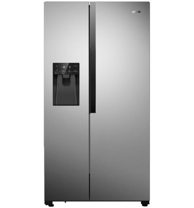 Gorenje Холодильник SBS, 179x68x91см, 2 дв., Х- 368л, М- 167л, A+, NF Plus, Инвертор, диспенсер, ледоген, Дисплей, серый