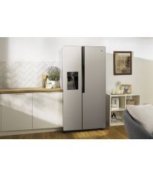 Gorenje Холодильник SBS, 179x68x91см, 2 дв., Х- 368л, М- 167л, A+, NF Plus, Инвертор, диспенсер, ледоген, Дисплей, серый