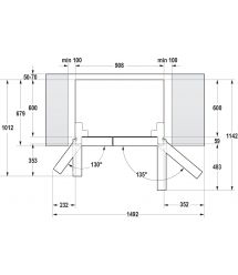 Gorenje Холодильник SBS, 179x68x91см, 2 дв., Х- 368л, М- 167л, A+, NF Plus, Инвертор, диспенсер, ледоген, Дисплей, серый