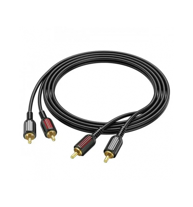 Кабель Borofone BL13 2RCA (тато) - 2хRCA (тато), CU, круглий, 1,5 м, Black, Box