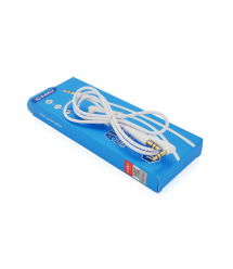 Кабель iKAKU KSC-521 MEILE AUX Audio DC3.5 папа-папа 1.0м, GOLD Stereo Jack, (круглый) White cable, Box