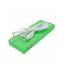 Кабель iKAKU KSC-522 PUSHENG AUX Audio DC3.5 папа-папа 2.0м, GOLD Stereo Jack, (круглый) White cable, Box