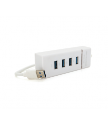 Хаб USB 3.0 UH-303, 4 порти, підтримка до 1TB, White, Blister