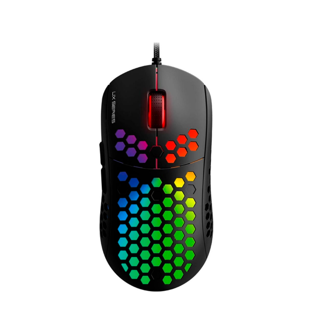 Ігрова миша провідна RAPTOR UX2 X, 6 кнопок, 200-4800 DPI, Led Lighting RGB, 1,8 м, Win7 - 8 - 10 Mac OS, Black, COLOR BOX
