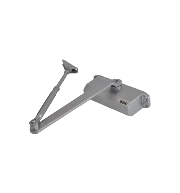 Доводчик DT-64H з фікцацією у відкритому положенні, зусилля 65-85 кг розмір 223x45x72, срібло