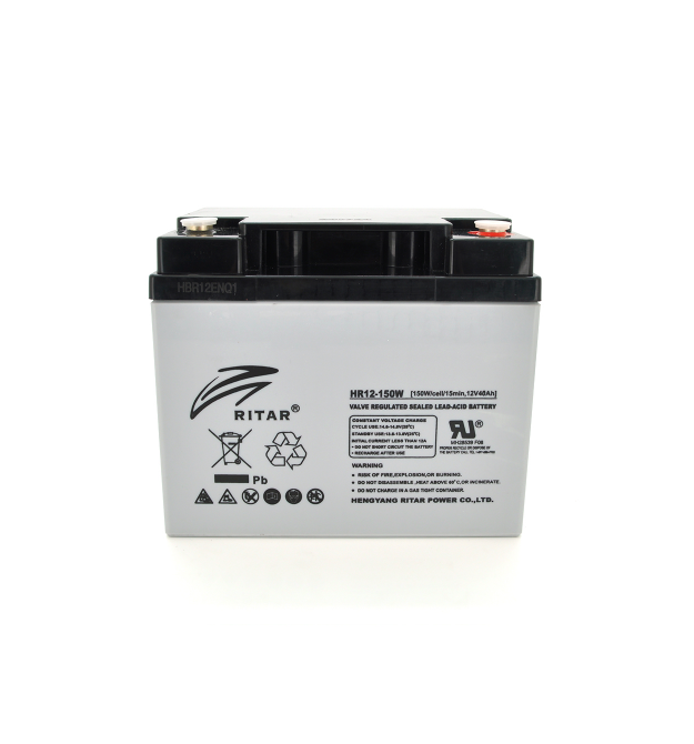 Акумуляторна батарея AGM RITAR HR12150W, Gray Case, 12V 40.0Ah ( 198 х 166 х 169 (169 ) 12.40kg Q1