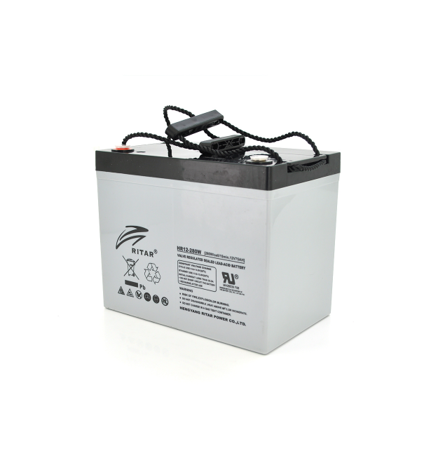 Акумуляторна батарея AGM RITAR HR12280W, Gray Case, 12V 75.0Ah ( 260 х 169 х 211 (219 ) 24.80kg Q1