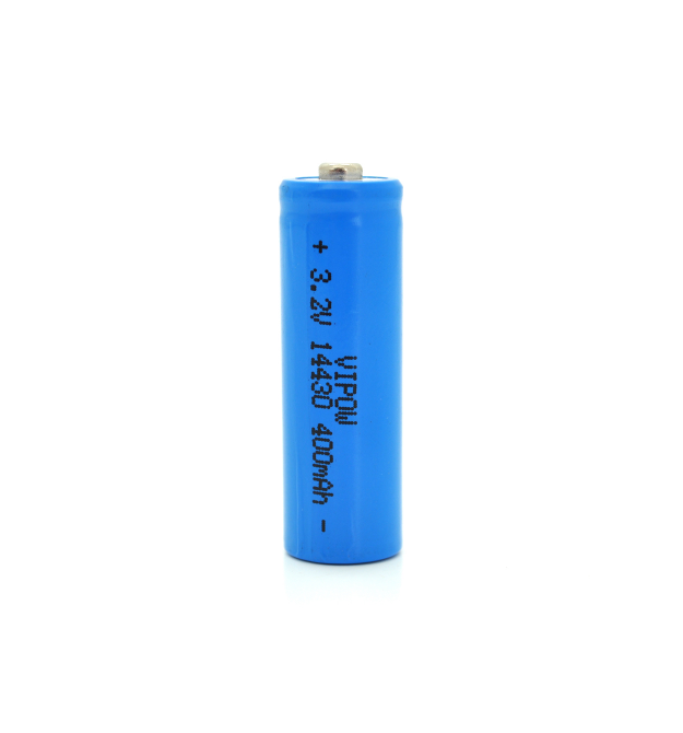 Литий-залiзо-фосфатний акумулятор 14430 Lifepo4 Vipow IFR14430 TipTop, 400mAh, 3.2V, Blue Q50 - 500