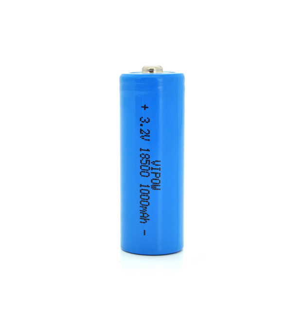 Литий-железо-фосфатный аккумулятор 18500 Lifepo4 Vipow IFR18500 TipTop, 1000mAh, 3.2V, Blue Q50 – 500