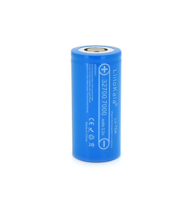 Акумулятор 32700 LiFePO4 LiitoKala Lii-70A, 7000mah （6500-7000mah, 30A, 3.2V (2.5-3.65V), Blue, PVC