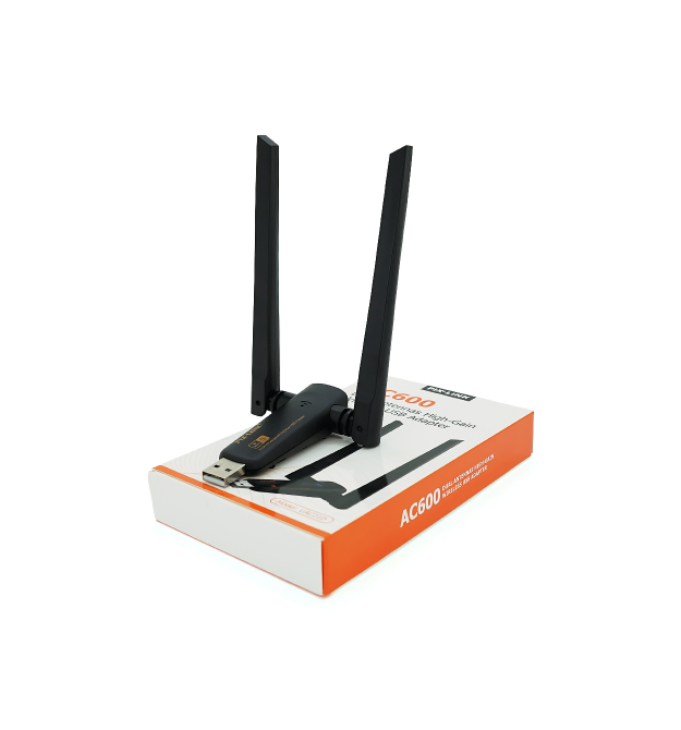 Бездротовий мережевий адаптер Wi-Fi-USB Merlion LV-UAC21, RTL8811CU, з 2-ма антенами 10см, 802.11 a - b - g - n, 600MB, 2.4 GHz,