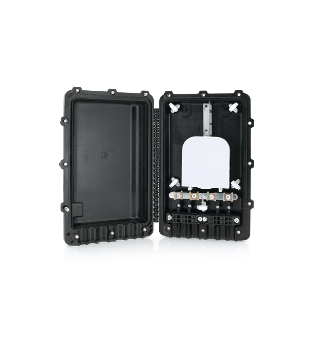 Муфта оптична Merlion ML-OP-F005-24C, герметична, 6 вводів, до 4-х касет, до 24 зварок, матеріал PP - PC