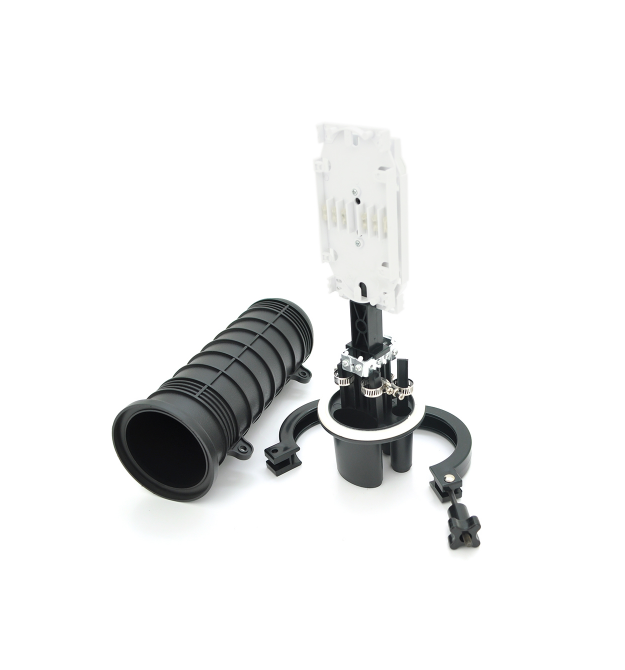 Муфта оптична Merlion ML-OP-F105H-48C, герметична, 4 введення, до 2-х касет, до 48 зварок, матеріал PP