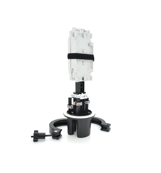 Муфта оптична Merlion ML-OP-F105H-72C, герметична, 4 введення, до 3-х касет, до 72 зварок, матеріал PP