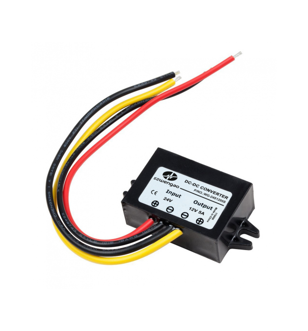Перетворювач авто інвертор DC - DC 24V-12V 5A, IP67, 60W