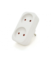 Розетка двійник без заземлення A202, White, 2Р, 10А