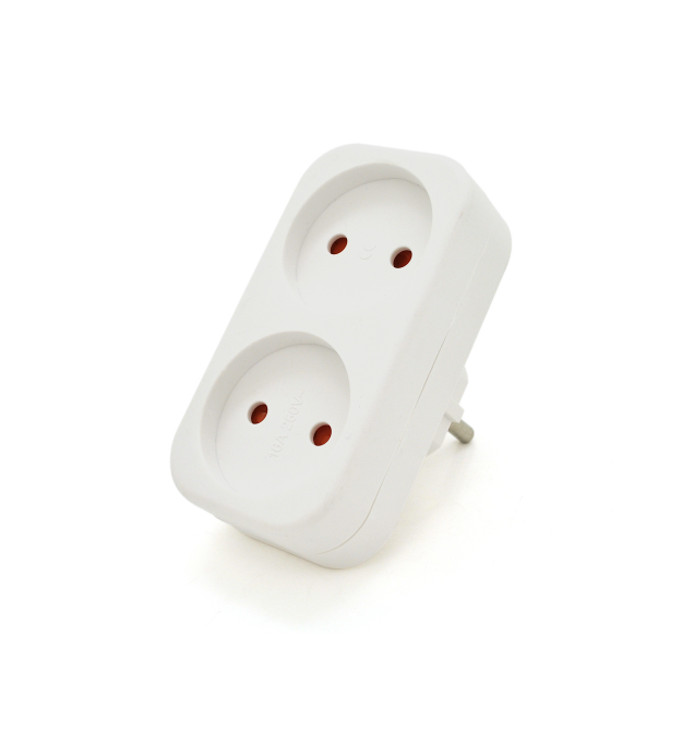Розетка двійник без заземлення A202, White, 2Р, 10А